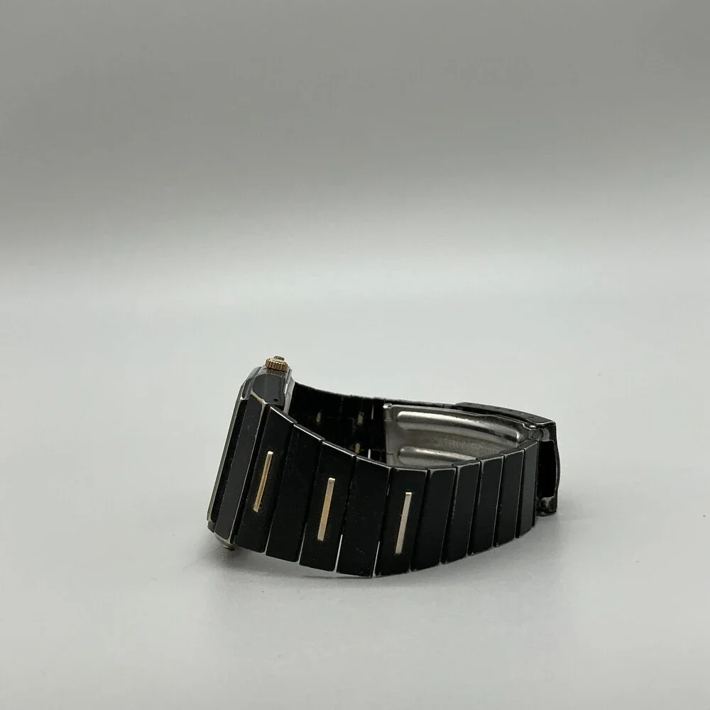 Vintage Pulsar V031-5000 Mens Watch 31mm Black Gold Tone Ana Digi New Battery 6